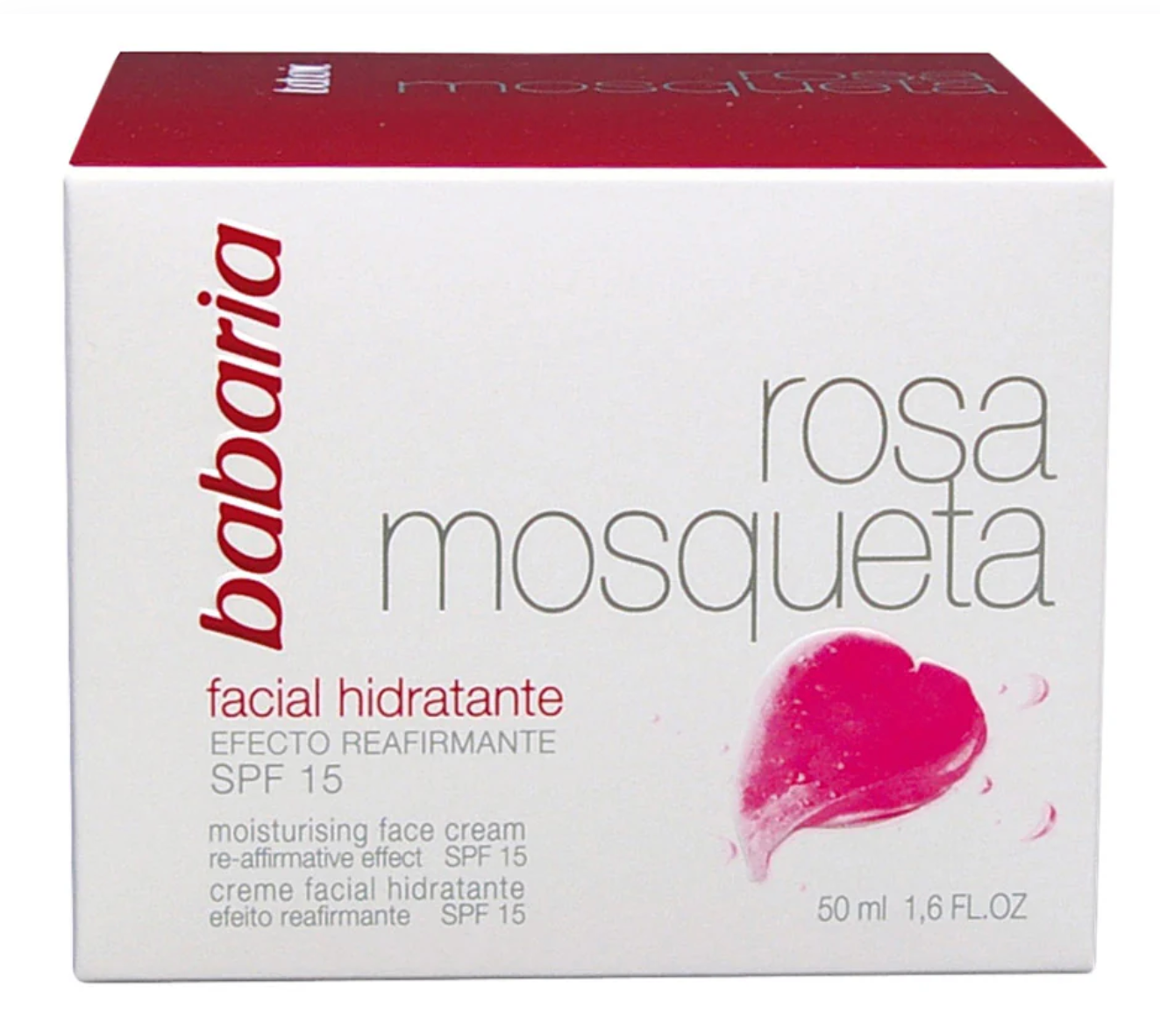 Crema hidratante facial Rosa Mosqueta con SPF 15 - Babaria