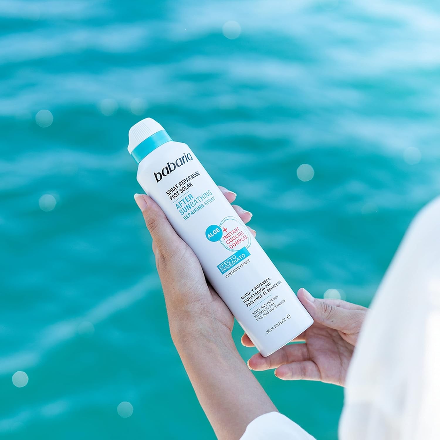 BABARIA - Aftersun Spray 250 Ml | Crema after Sun Hidratante Y Refrescante Con Aloe | Fórmula Vegana | Rápida Absorción | Prolonga El Bronceado