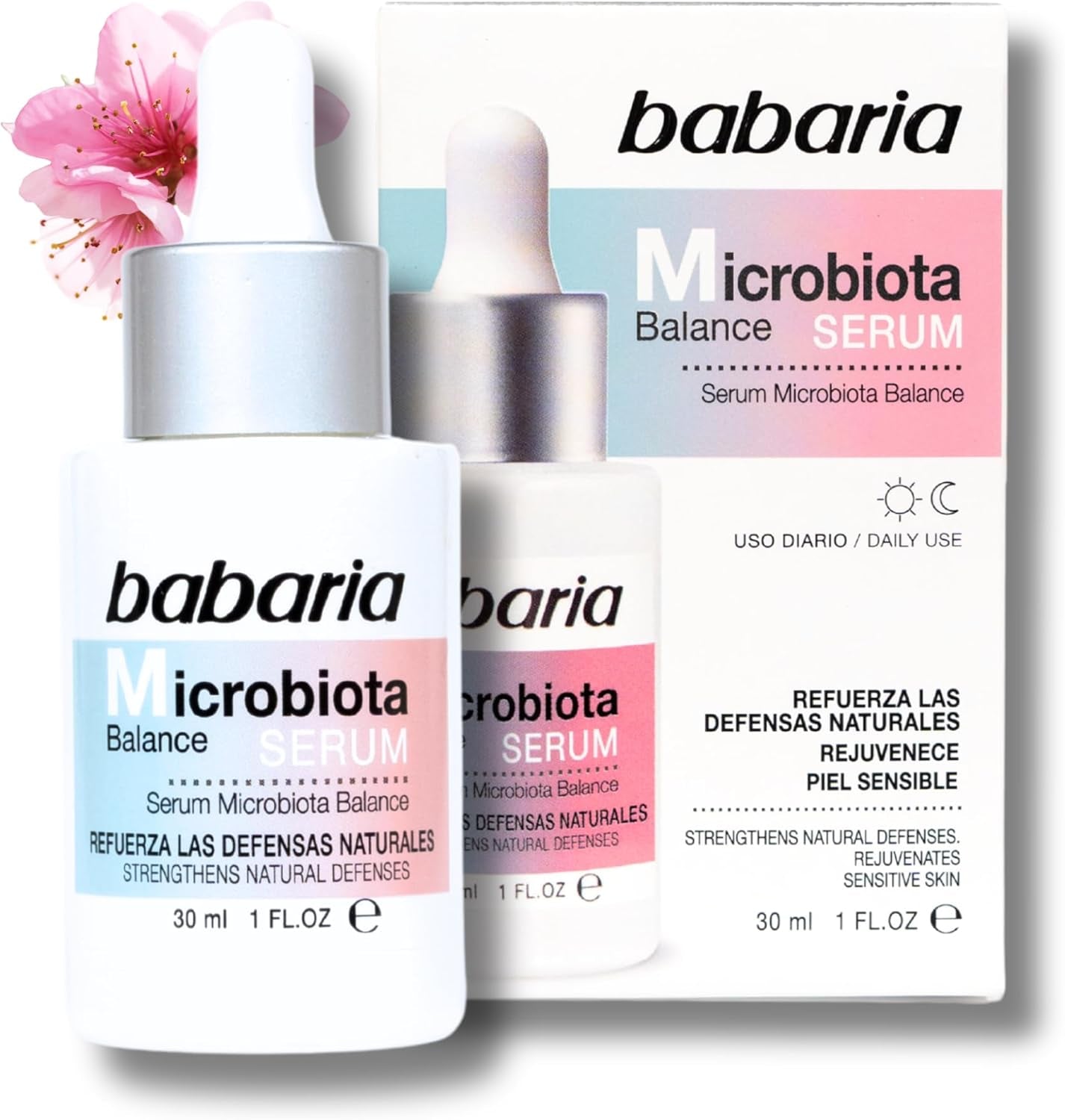 Babaria - Serum Facial Microbiota Con Acido Hialuronico | Defensa De La Piel Con Acido Hialuronico | Serum Facial Mujer Y Hombre 30Ml | Antiarrugas Mujer Y Hombre