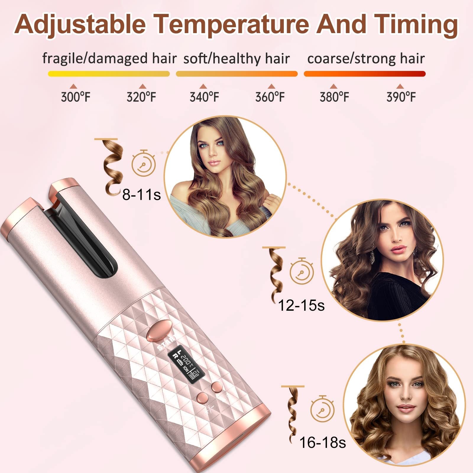 Rizador de Cabello Automático Inalámbrico