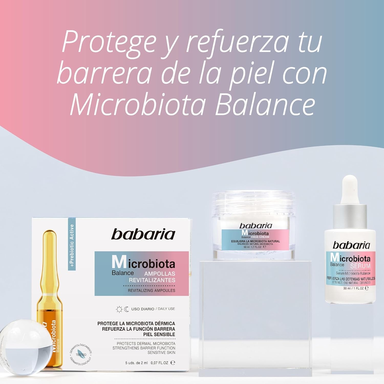 Babaria - Serum Facial Microbiota Con Acido Hialuronico | Defensa De La Piel Con Acido Hialuronico | Serum Facial Mujer Y Hombre 30Ml | Antiarrugas Mujer Y Hombre